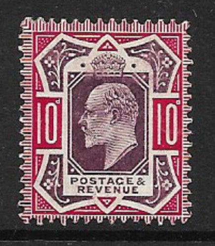 Sg 255 Spec M43(4) 10d Slate Purple  Deep Glossy Carmine De La Rue MOUNTED MINT