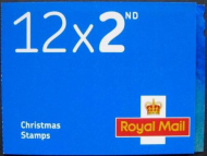 LX54 2017 Christmas Booklet 12 x2nd class stamps - No Cylinder