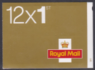 MF3 12 x 1st class stamps barcode booklet - Self Adhesive MINT/MNH - Cylinder W1