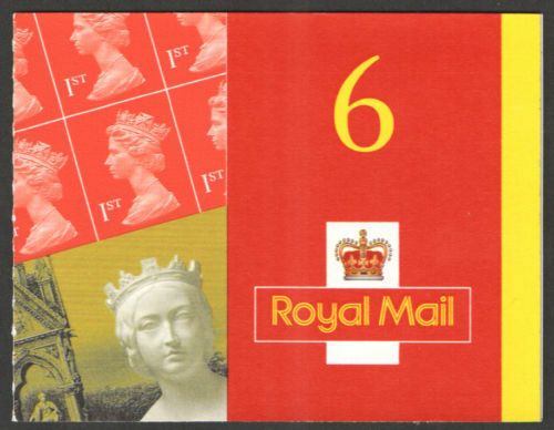 MB2 Stamps 6 x 1st class stamps barcode booklet - Self Adhesive - Cyl W1w1w1w1