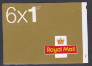 MB4 2002 6 x 1st class stamps barcode booklet - Self Adhesive - Cylinder W2