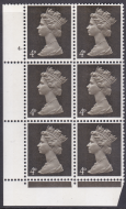 Dp olive brown GA 4d Pre-decimal Machin 2B head A Perf  F(l) 4 Dot U M