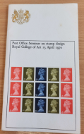 1970 post office seminar on stamp design booklet royal college of art complete