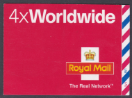 MJ1 4 x Worldwide stamps barcode booklet - Self Adhesive MINT MNH - Cyl W1W1