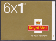 MB6 6 x 1st stamps barcode booklet - Self Adhesive - Cylinder W1