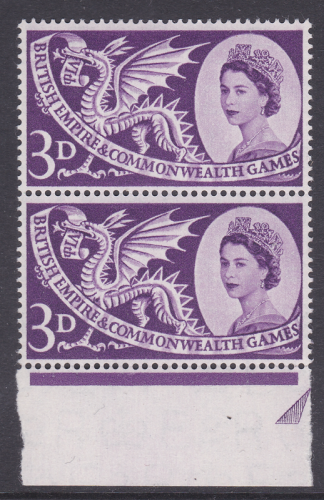 Sg 567e 1958 3d commonwealth games Body flaw state III  UNMOUNTED MINT