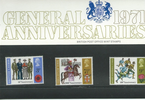 1971 General Anniversaries Presentation pack UNMOUNTED MINT