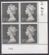 1970 20p Decimal Machin Cylinder 54A UNMOUNTED MINT