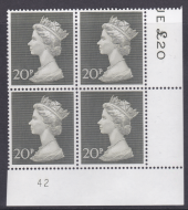 1970 20p Decimal Machin Cylinder 42 UNMOUNTED MINT