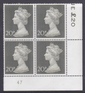 1970 20p Decimal Machin Cylinder 47 UNMOUNTED MINT