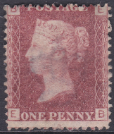 SG 43 1d Penny Red Lettered E-B plate 141 MOUNTED MINT
