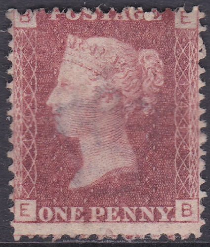 SG 43 1d Penny Red Lettered E-B plate 141 MOUNTED MINT