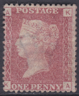 SG 43 1d Penny Red Lettered K-A plate 150 MOUNTED MINT