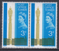 sg679 3d 1965 Post office tower LH stamp 1CB  RH stamp missing phos U M [SN]