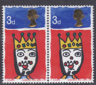 1966 Sg713pac 3d Christmas Pair with and without phosphor UNMOUNTED MINT [SN]