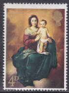 1967  Sg757e 4d Christmas one phosphor band at left UNMOUNTED MINT [SN]