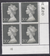 1970 20p Decimal Machin Cylinder 16 UNMOUNTED MINT