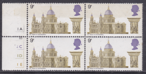 1969 Sg800 9d Cathedrals Phosphor Error Band Across Top UNMOUNTED MINT [SN]