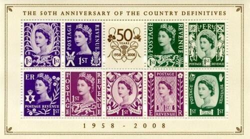 NI153 2008 Anniversary of country definitives miniature sheet UNMOUNTED MINT