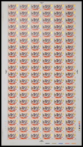 1968 4d Xmas Cyl 2A2B3C2D2E2F No dot FULL SHEET UNMOUNTED MINT