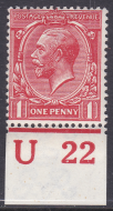 N16(2) 1d Deep Bright Carmine Red Royal Cypher U22 Imperf MOUNTED MINT