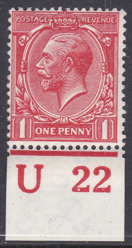 N16(2) 1d Deep Bright Carmine Red Royal Cypher U22 Imperf MOUNTED MINT