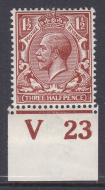 N18(4) 1½ Very Deep Red Brown Royal Cypher control V23 Imperf MOUNTED MINT
