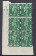 1 2d Pale green N43 130 Dot cylinder block perf 5 UNMOUNTED MINT