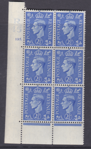 2½d Blue Cylinder Control R45 195 Dot perf 6B(E P) UNMOUNTED MINT MNH