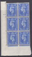2½d Light Blue Cylinder Control 234 Dot perf 5(E I) UNMOUNTED MINT MNH