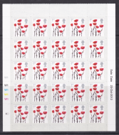 Sg3414 SILVER HEAD VALUE poppys 2 part sheet of 50 stamps self adhesive U M