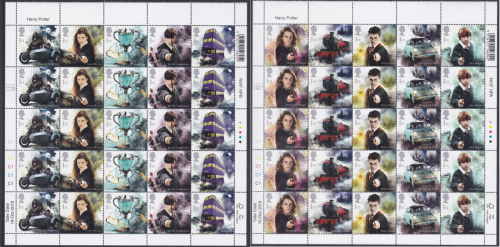 2018 Harry potter set of 2 sheets 50x1st class sg4141-4150 UNMOUNTED MINT MNH