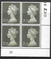 1970 20p Decimal Machin Cylinder 50 UNMOUNTED MINT