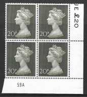 1970 20p Decimal Machin Cylinder 59A UNMOUNTED MINT