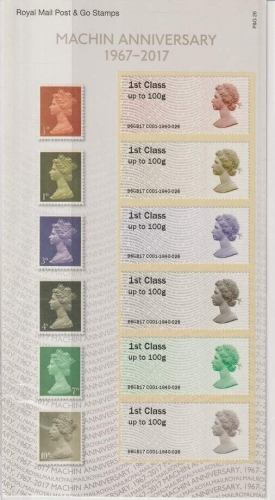 2017 Machin Anniversary post  Go PG 26 UNMOUNTED MINT