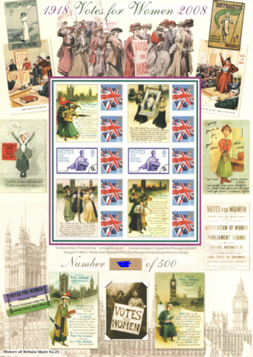BC-168 History of Britain 23 2008 Votes for women no.135 sheet U M