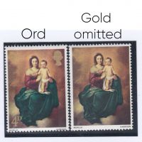 1967 Xmas 4d missing gold queens head  value UNMOUNTED MINT