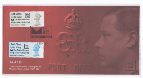 Postal Museum Edward VIII 14 09 2016 No.24 of 250 FDC first day cover