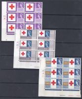 1963 Red Cross sg642p-644p Phos cylinder blocks of 6 w  NB left U M