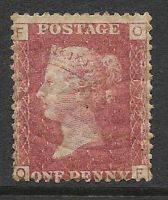 SG 43 1d Penny Red Lettered O-F plate 172 MOUNTED MINT