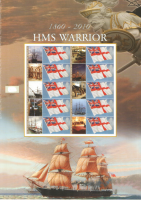 BC-289 2010 HMS warrior no. 277 Smiler Sheet  UNMOUNTED MINT