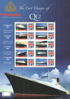 BC-171 2008 cunard voyages of QE2 no. 1496 Smiler Sheet  UNMOUNTED MINT