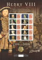 BC-209 GB 2009 King henry VIII no. 9 Smiler sheet UNMOUNTED MINT