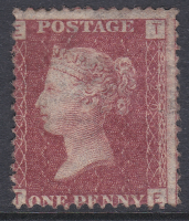 SG 43 1d Penny Red Lettered T-E plate 201 MOUNTED MINT