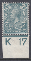 4d Royal Cypher Control K 17 Imperf MOUNTED MINT