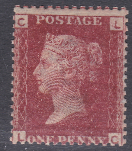 1858 Sg43 1d Penny Red plate 223 lettered L-C UNMOUNTED MINT
