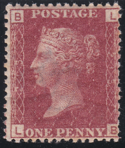 1858  1d Penny Red plate 213 Lettered L-B UNMOUNTED MINT