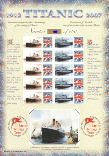 BC-105 History of Britain 7 2007 Titanic no.120 sheet U M