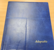 Blue Adaptable Barrington 22 ring album with mixed pages for booklets