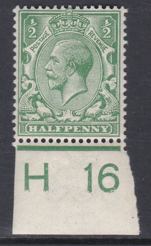 N14(3) d Pale Green Royal Cypher Control H16 Imperf Wmk type II(2) U M